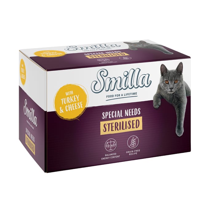 24x100g Kalkoen met Kaas Smilla Sterilised Kattenvoer nat