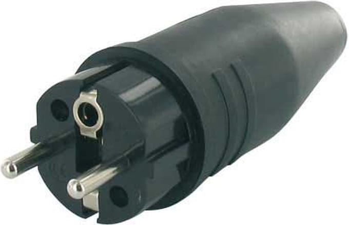 Rubber stekker 220 Volt male - blister