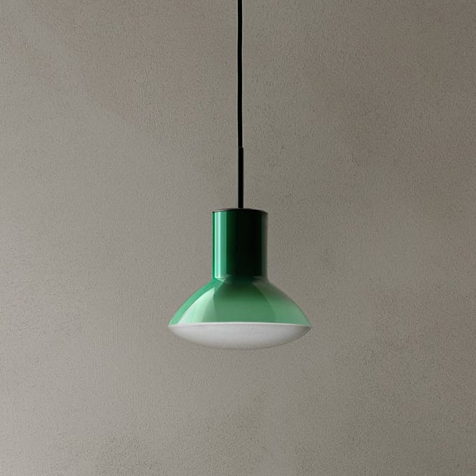 Grupa Onda hanglamp, groen, Ø 17 cm, glas, GU10