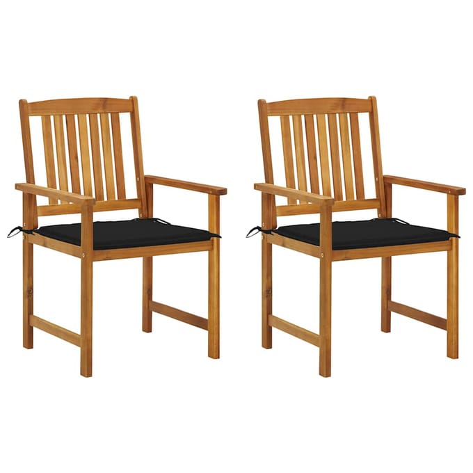 vidaXL - Tuinstoelen - 2 - st - met - kussens - massief - acaciahout