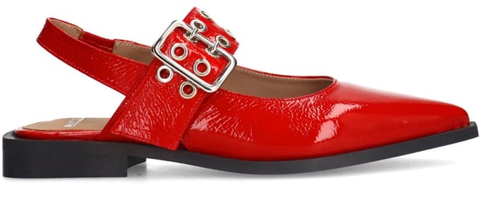 Manfield - Dames - Rode lakleren slingbacks - Maat 38