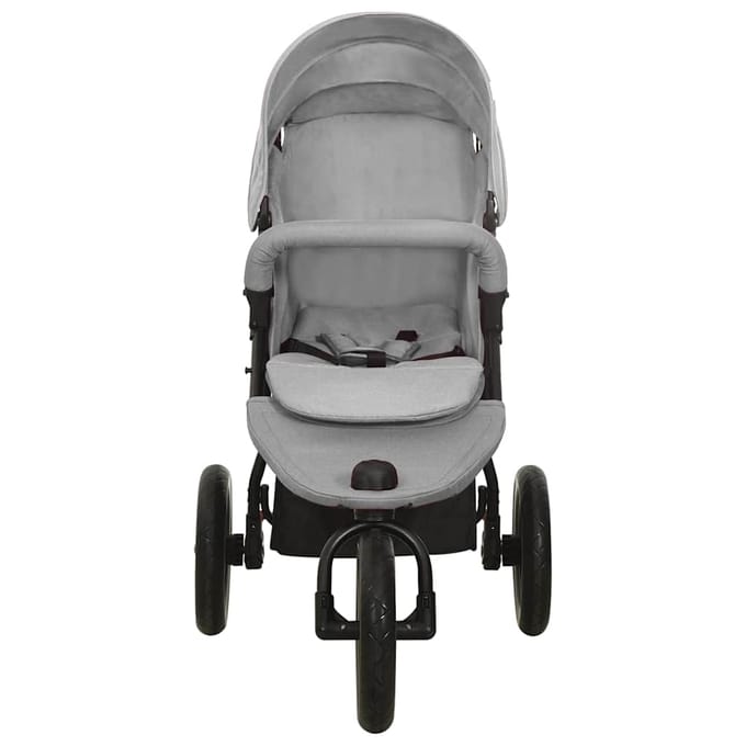 vidaXL - Kinderwagen - staal - lichtgrijs