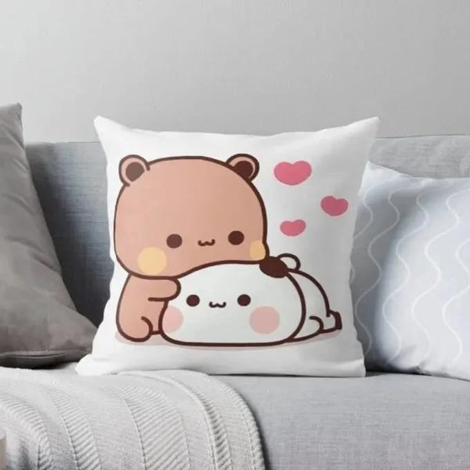 Panda Bubu Dudu Patroon Decoratieve Kussensloop Huis Decoratief Sierkussen Kussensloop Beddengoed 45x45cm