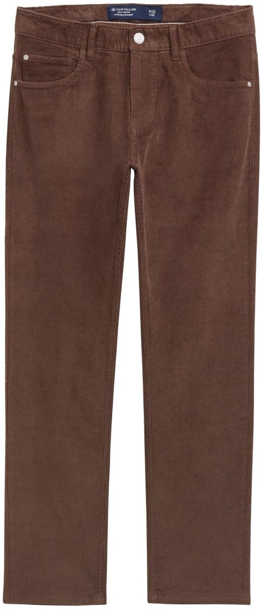 Tom Tailor - TTMARVIN STRAIGHT Corduroy broek - Maat 38/32 - bag brown