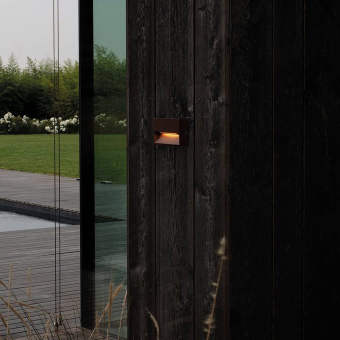 Ideal Lux LED buitenwandlamp Dedra, bruin, 10 x 6,5 cm