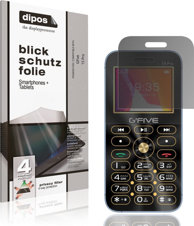 dipos – Matte Privacy Screenprotector geschikt voor GFive 15 Pro | Anti-Spy Beschermfolie
