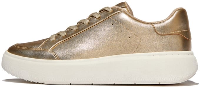 FitFlop FitFlop Rtg Metallic-Leather Sneakers GOUD - Maat 43