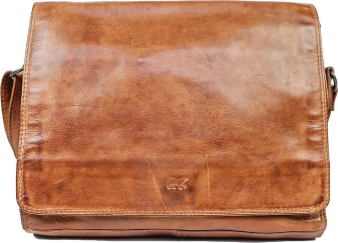 Bear Design Hanna Leren Overslagtas / Schoudertas - Cognac