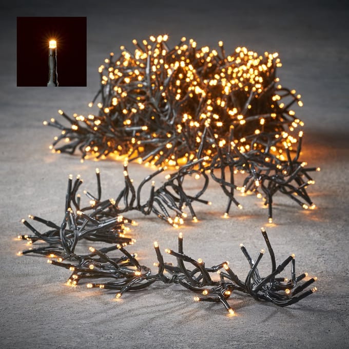 Luca Lighting kerstverlichting lichtsnoer - 5,6m - 768 lampjes extrawarm wit - flashfunctie