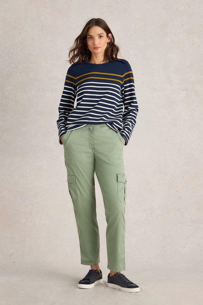 White Stuff Everleigh Cargo Trouser Mid Green Taglia: 12 REGULAR | Pantaloni cargo Outlet | Donna | Verde
