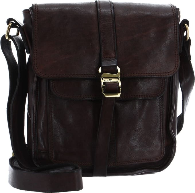 CAMPOMAGGI Leren Schoudertas Crossbody Moro Bruine