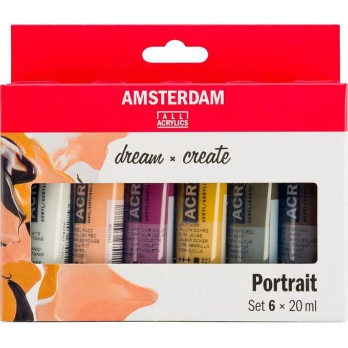 Acrylverf - Talens - AMSTERDAM - 6 Kleuren - 20 ml - Matte Afwerking