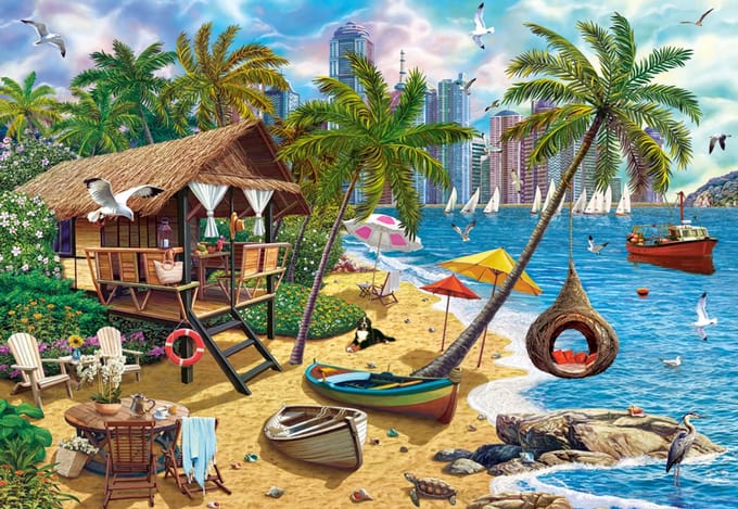 Castorland puzzel zomer stadslandschap - 1000 stukjes legpuzzel.