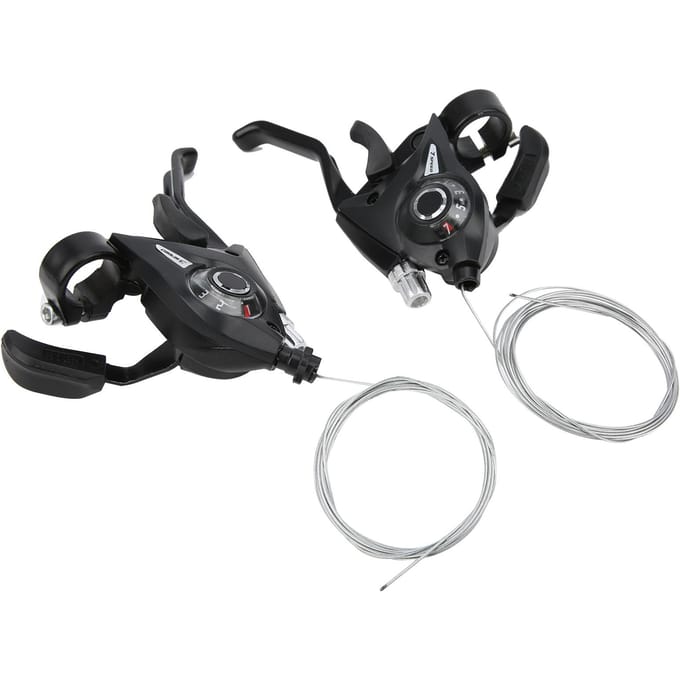 1 Paar 3x7 21 Versnellingen Fiets Rem- en Schakelhendels Combinatieset met Schakelkabel gray