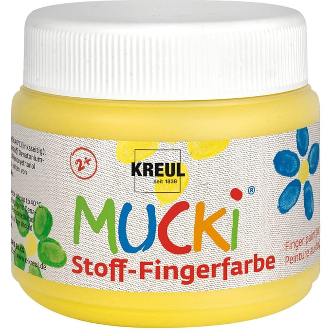 MUCKI-stof-Vingerverf, 150 ml - Geel