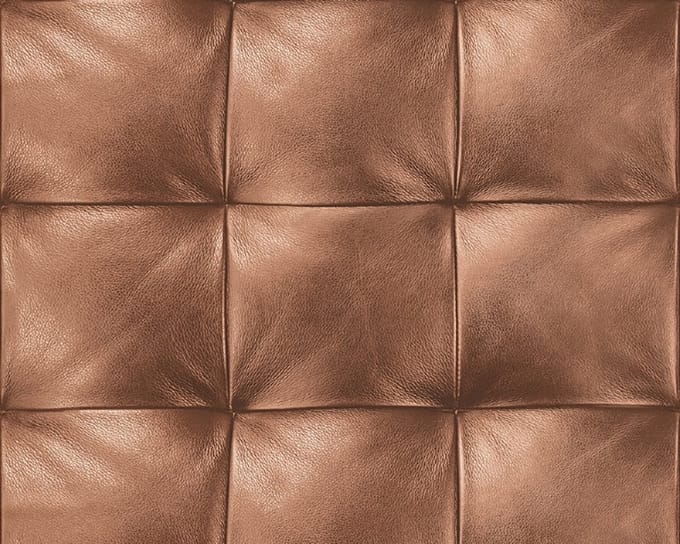 Leather behang bruine blokken lederlook 959991