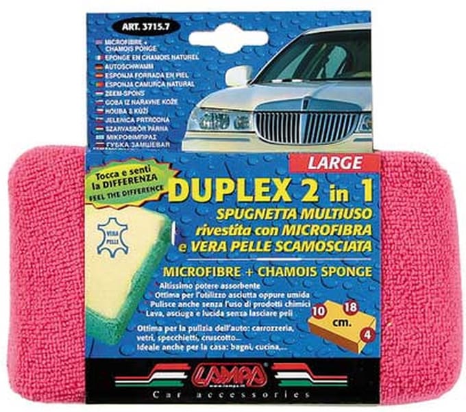 Duo spons microvezel - leer L