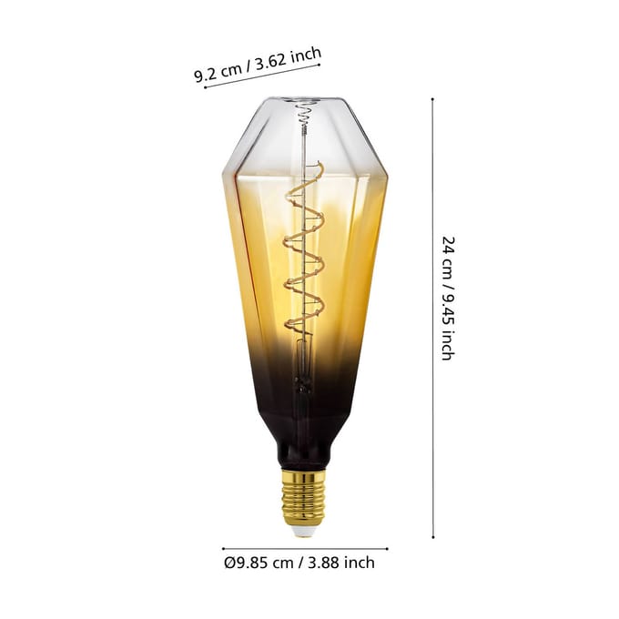 Eglo Ledfilamentlamp Spiral T100 - Zand - D10cm - Dimbaar - Warm Wit - E27 - 4w