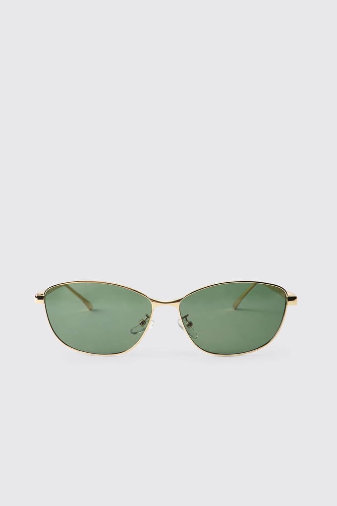Vierkante Zonnebril Met Metalen Afwerking | Gold