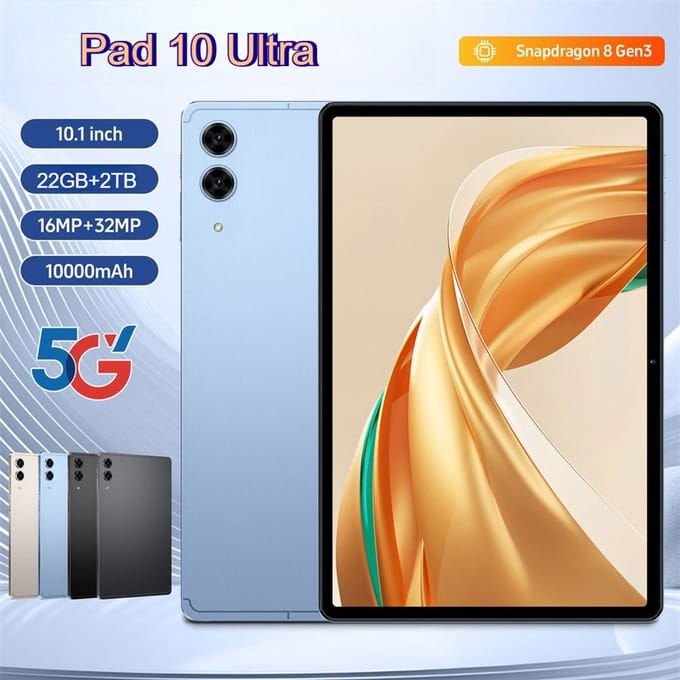 CHOTOG Originele Tablets Pad 7s Pro 10.1 HD Tab Global Version Tablet Android 10000mAh Batterij 22GB+2TB Tab PC 4G 5G Dual SIM WIFI Kinder Tablet