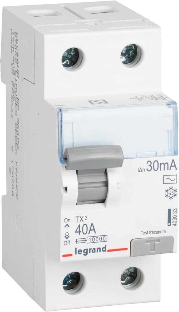 Differentieelschakelaar 2-polig 30 mA 40 A Type AC