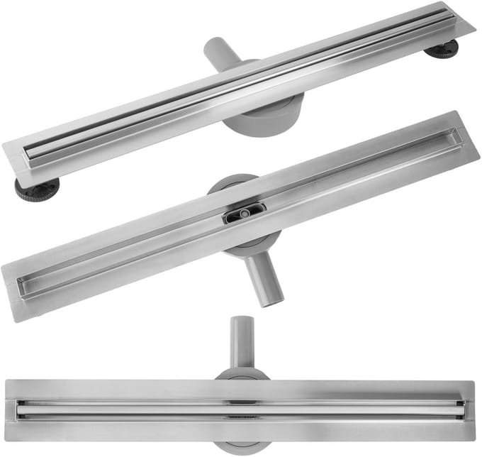 Rea Neox Slim Pro - Lineaire Afvoer - Douchegoot - Geborsteld Staal - 90Cm