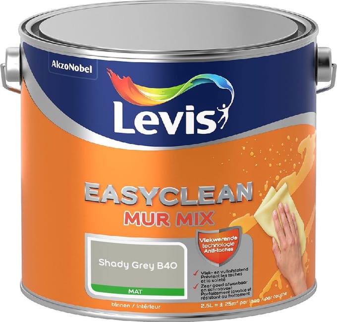 Levis - Easyclean Mur Mat Mix - Shady Grey B40 - Mengverf - 2,5 L