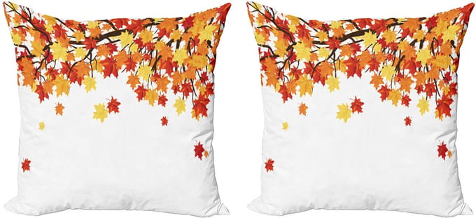 ABAKUHAUS Herfstkussensloopset (2 stuks), Romantisch herfstseizoen, 45 cm, Multicolor