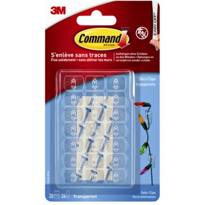 Sierklemmen Command 17026CLR inclusief bevestigingsstrip transparant