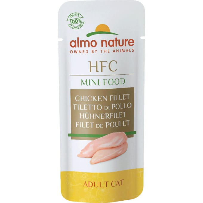 25x3g Almo Nature Green Label Mini Food Kipfilet Kattensnacks