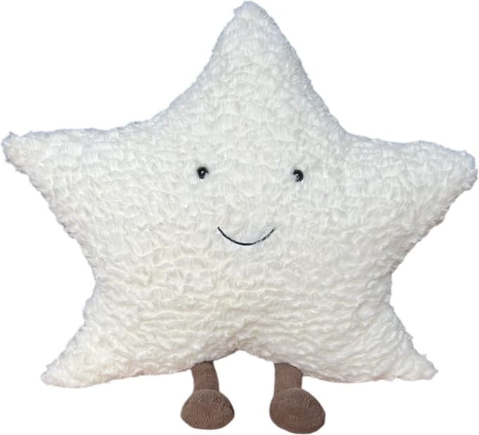 KimDo - Lachende Ster kussen - 60 cm - Wit - Babykamer Decoratie - Kraamcadeau - Knuffel