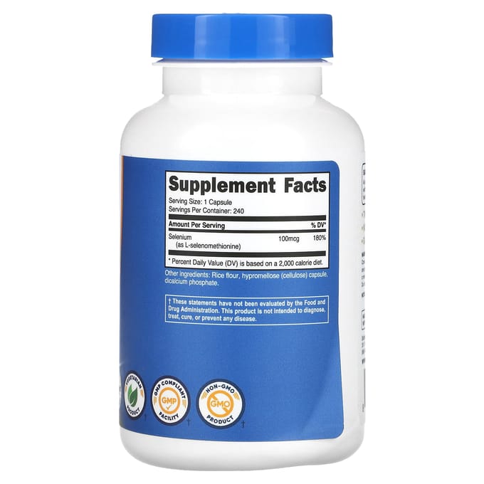 Nutricost, Selenium, 100 mcg, 240 capsules