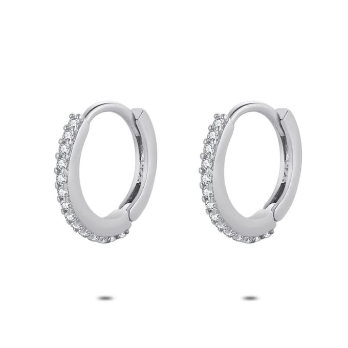 Twice As Nice Oorbellen in zilver, oorring met zirkonia