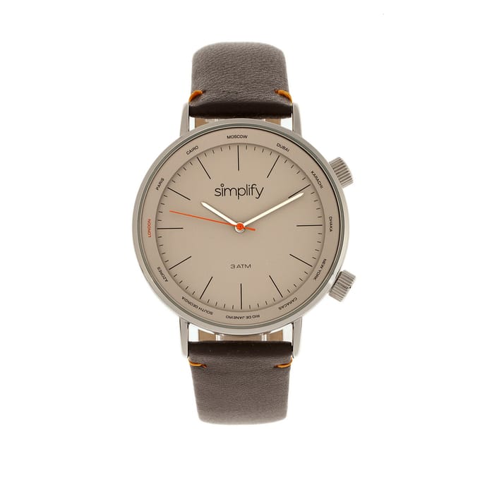 Vereenvoudig het 3300 horloge met leren band