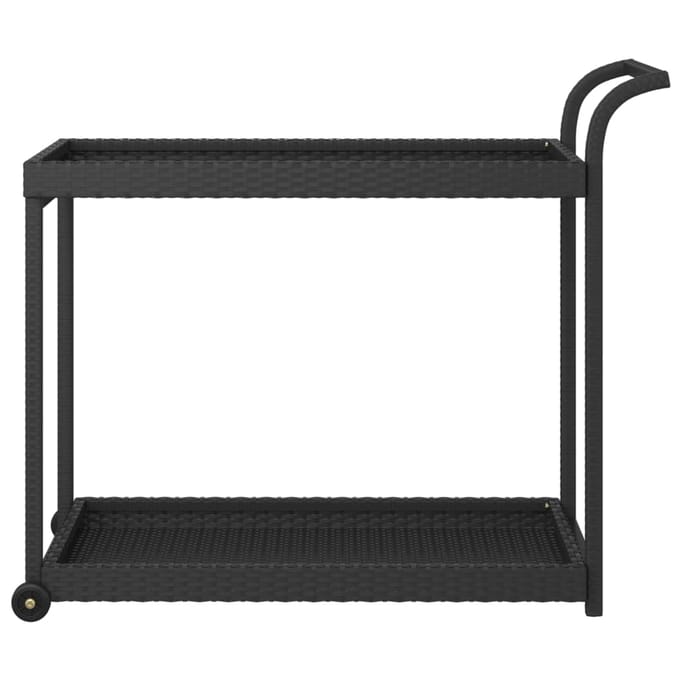 vidaXL - Serveerwagen - 100x45x83 - cm - poly - rattan - zwart