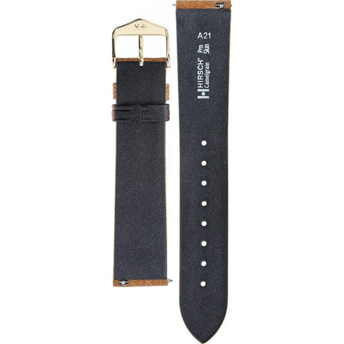 Hirsh Horlogeband Camelgrain Honey - Leer - 19mm