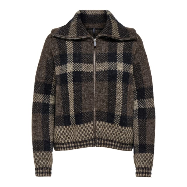 Only Onlmaroon ls zip collar cardigan knt dessin