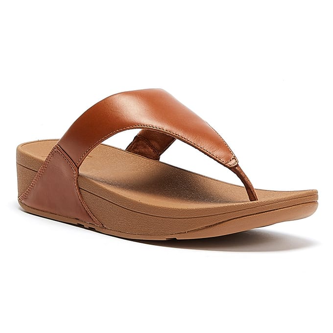 FitFlop Lulu Leather Toepost Dames Slippers - Light Tan