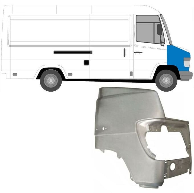 Voorste spatbord voor Mercedes Vario 1996- / Rechts