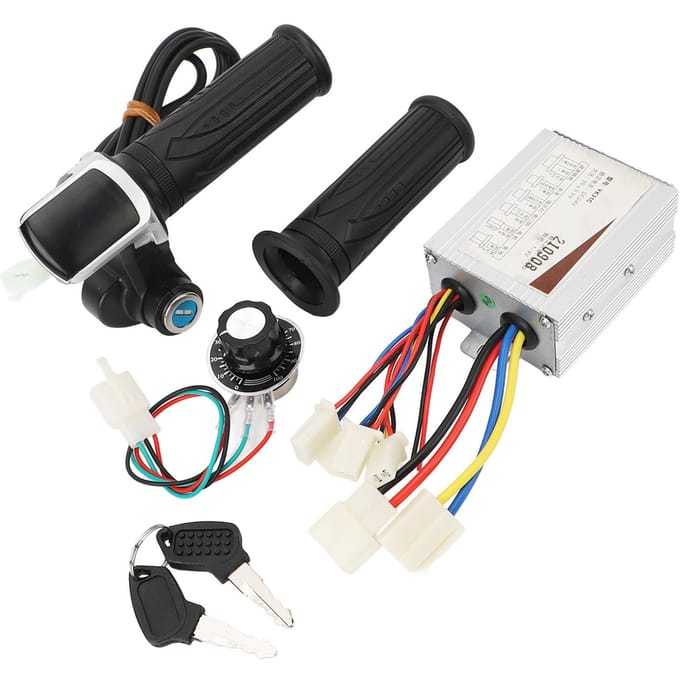 24V 500W Elektrische Fiets Controller Gashendel met Vierkant Scherm Snelheidsregelknoopschakelaar voor DIY Conversie black