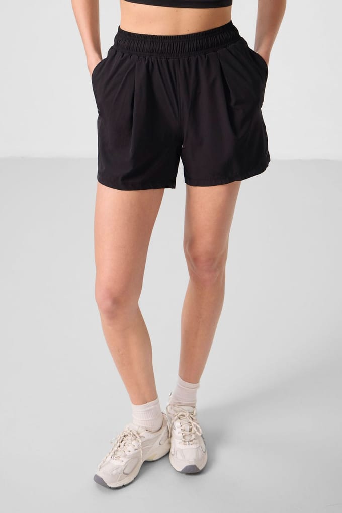 Hooggetailleerde gebreide shorts