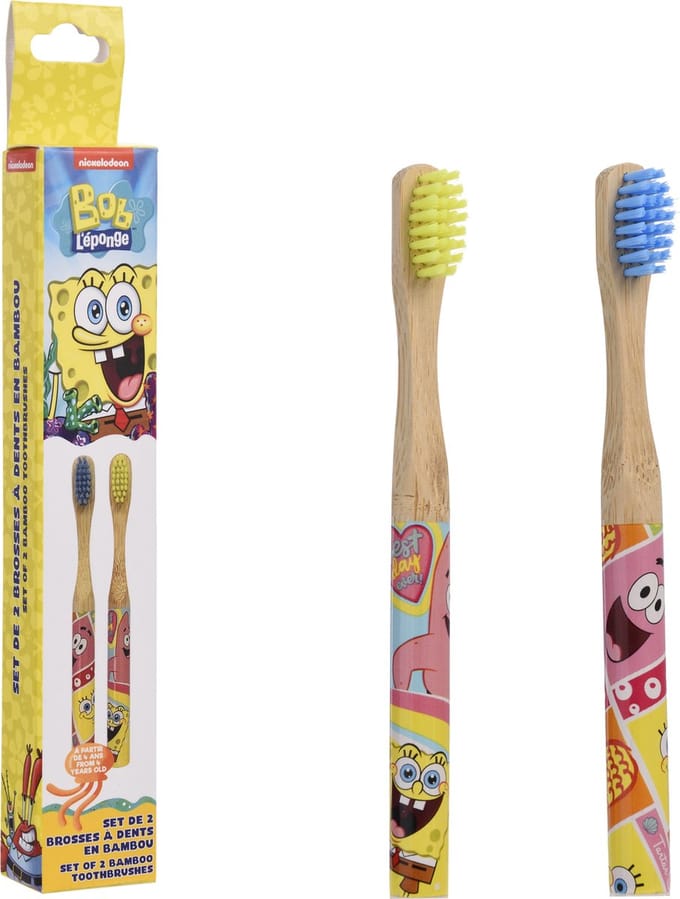 SpongeBob Tandenborstel Set - 2 Stuks - Bamboe