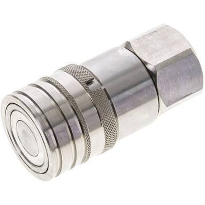 RVS DN 12 Vlakdichtende Koppeling Snelkoppeling G 3/4 inch Binnendraad ISO 16028 CEJN D 24.5mm