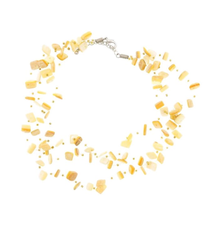 Behave - Ketting met crèmekleurige schelp kralen - Nikkelvrij - 40 cm