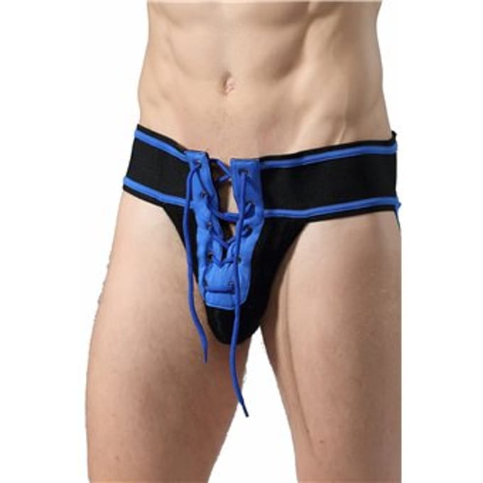 Mob Eroticwear Fetish Football Jockstrap Blue