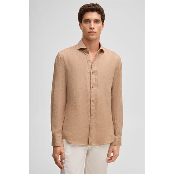 Linnen overhemd Ceasar, beige