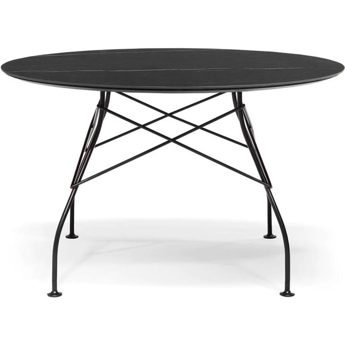 Kartell Glossy tafel - zwart marmer - zwart - rond