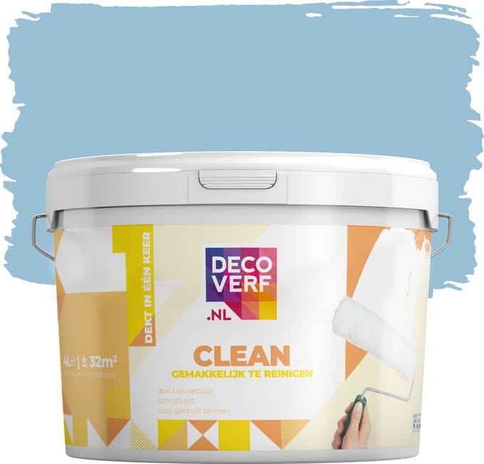 Decoverf clean muurverf ochtendblauw, 4L