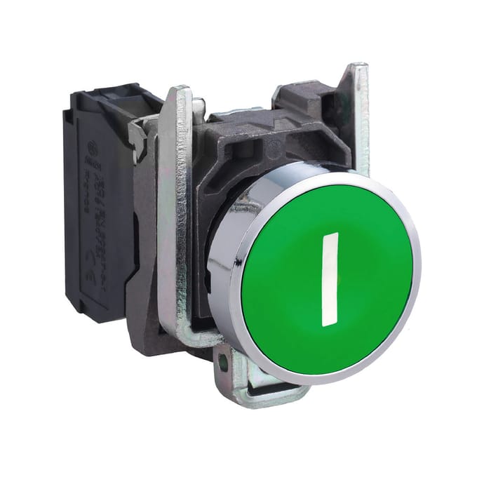 Schneider Electric Harmony drukknop compleet met veerterugkeer en platte druk