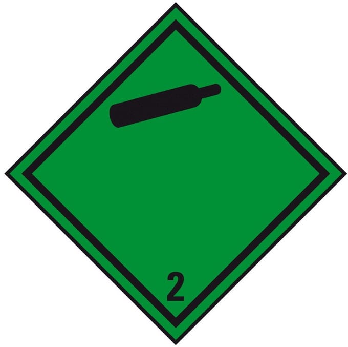 ADR klasse 2.2 sticker niet brandbaar gas 200 x 200 mm